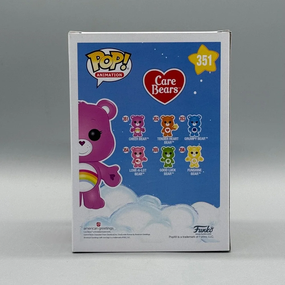 Funko Pop! #351 Cheer Bear Flocked Care Bears Boxlunch Exclusive New *Vaulted*
